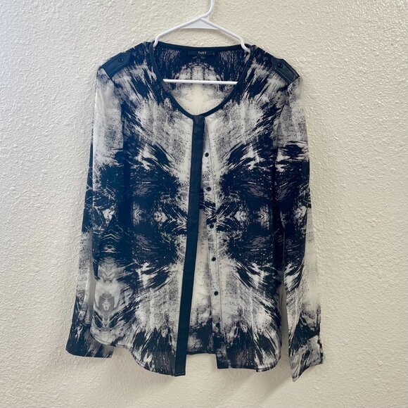 Tart Krista Button-Down Silk Blouse - Abstract - Black Multi - Picture 4 of 6